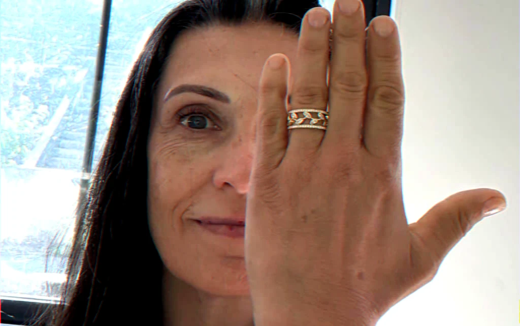 secret beach wedding announcement ring aug 2025