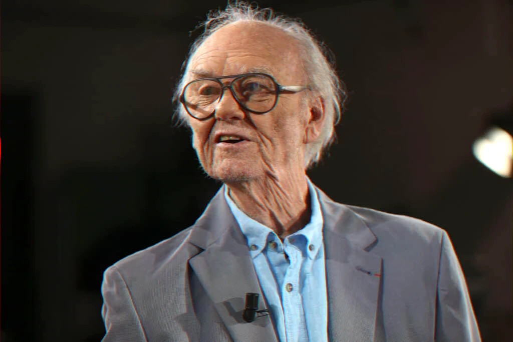 Editorial portrait for an obituary of a veteran French grand‑reporter