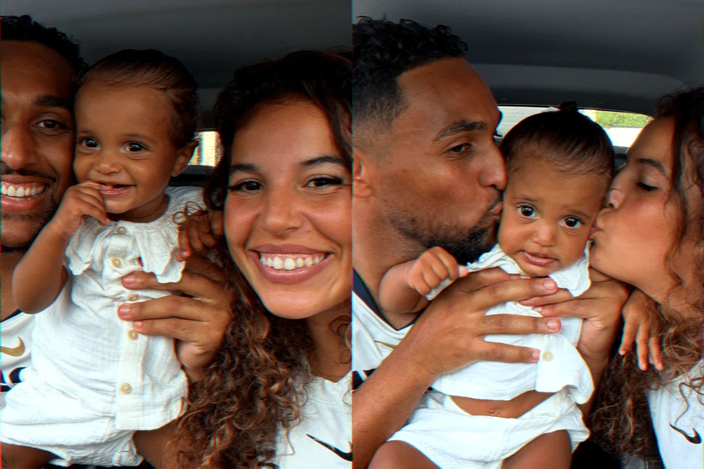 Influencer car selfie announcing newborn and reaffirming family priorities
