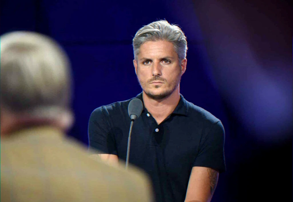 Rising French broadcast journalist celebrating a career milestone and family life