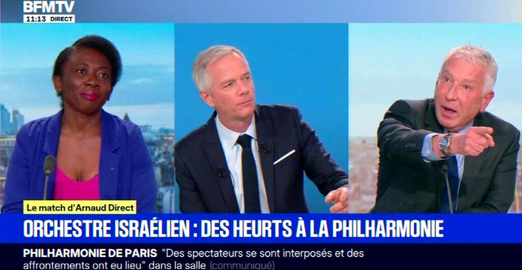 heated tv debate over philharmonic concert disruptions in paris