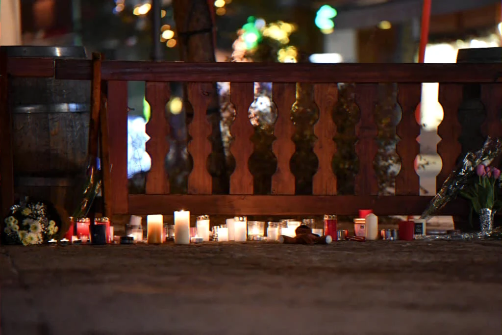 Memorial in Crans‑Montana after the Le Constellation bar fire