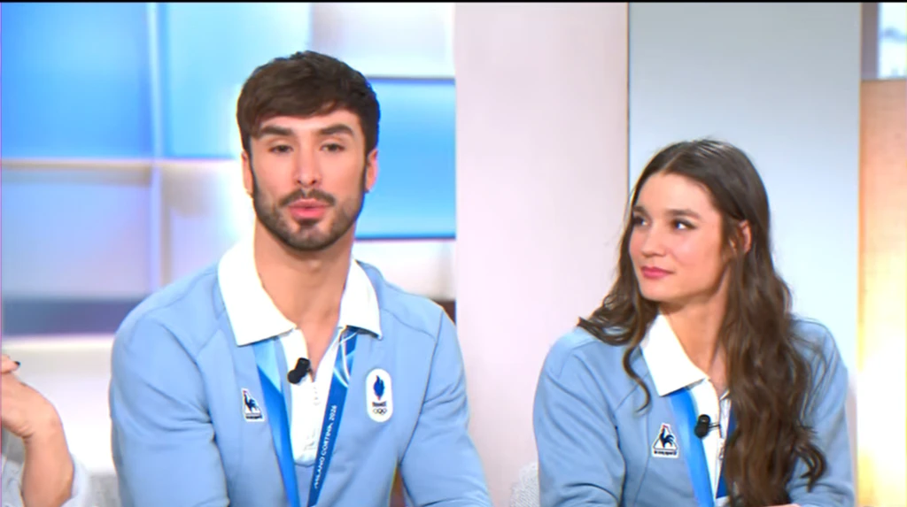 French ice dance champions discuss Olympic victory and book-related tensions during a televised interview