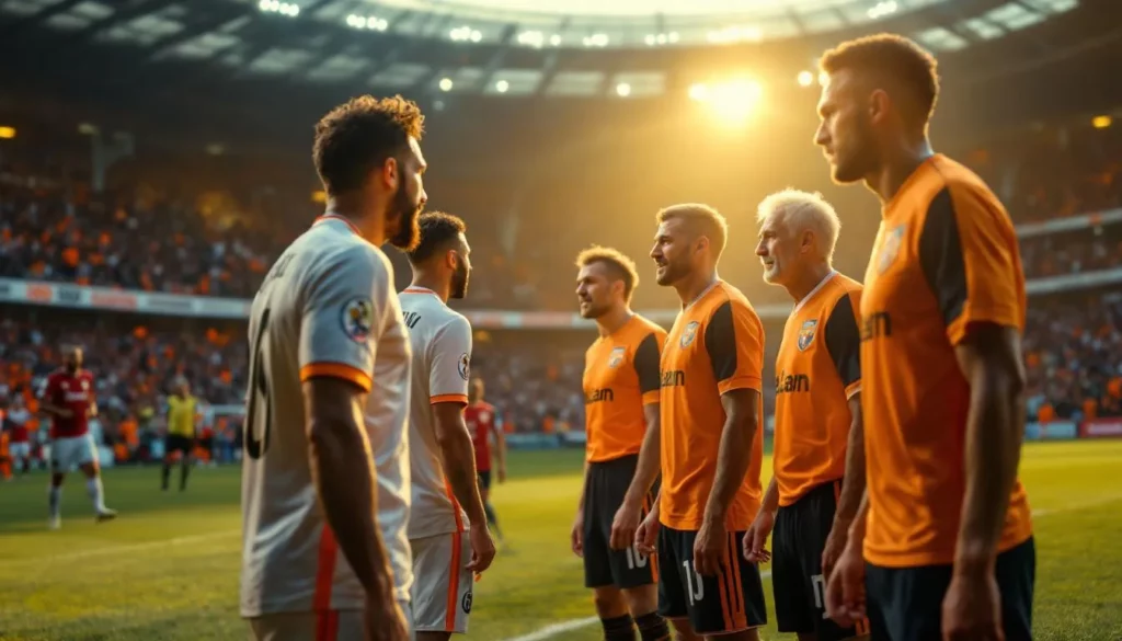 Yoann Gourcuff face aux légendes du FC Lorient, Moustoir animé au coucher du soleil