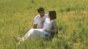 celebrity couple pregnancy announcement vintage countryside photos