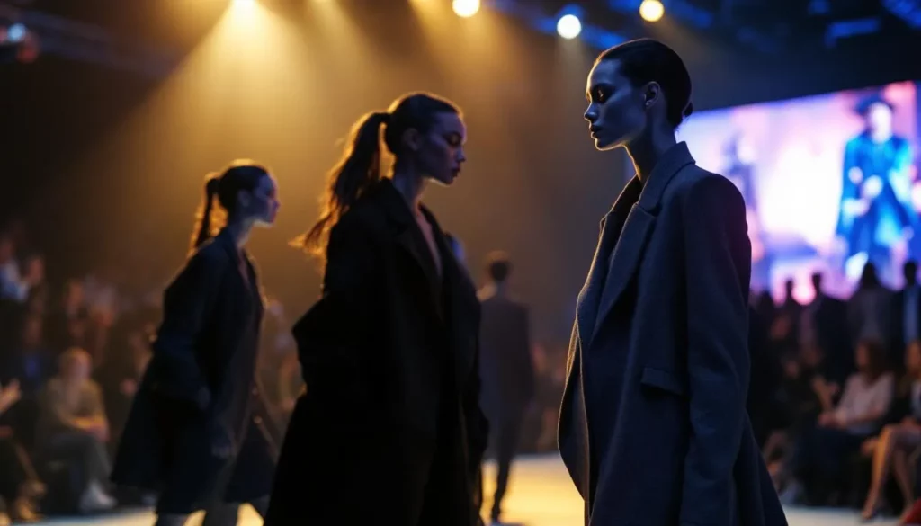 Fashion Domestic Show du Groupe SEB : mannequins sur un podium portant des appareils domestiques relookés, éclairage de défilé