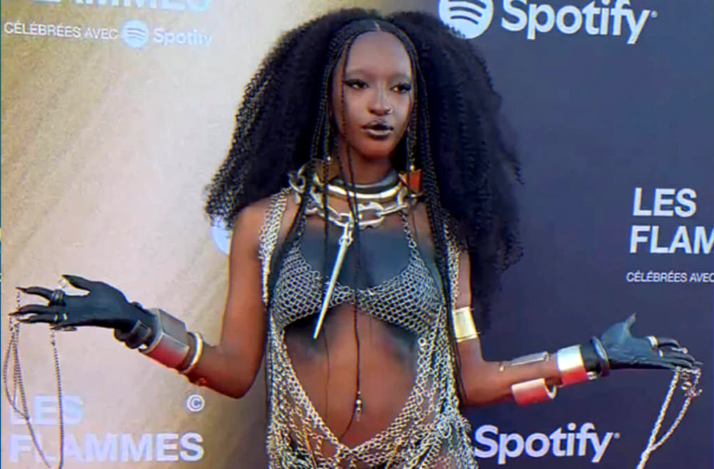 tapis-rouge-les-flammes-tenue-cotte-de-mailles-look-audacieux