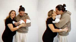 influencer announces newborn with maternity photos