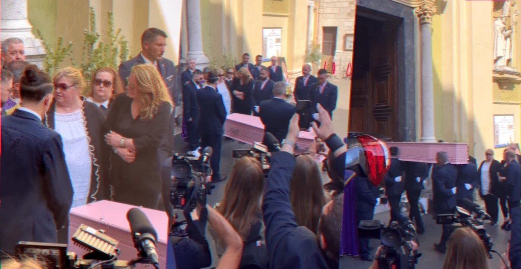 obsèques à Nice — cercueil rose et hommage public