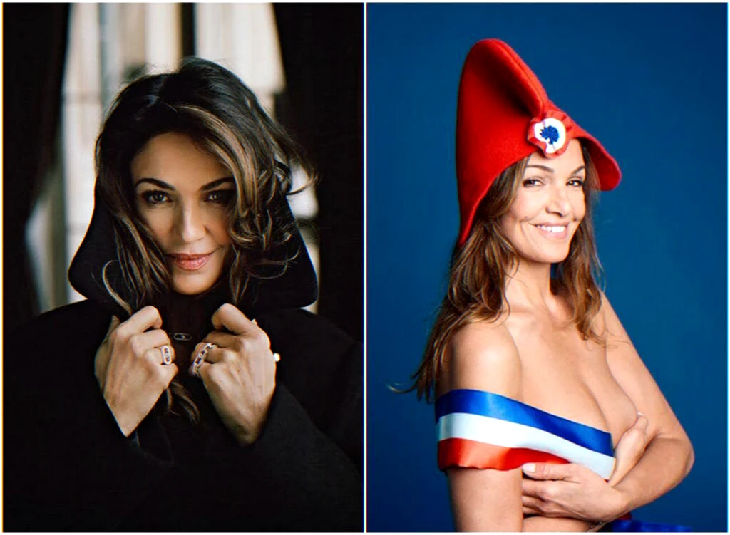 Portrait diptych for article on Paris pool incident and hospitalization of a public figure