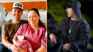 Family birth announcement: newborn welcomed by parents