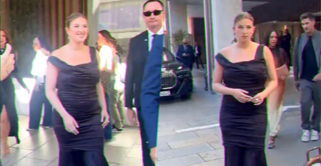Cannes Croisette concert privé robe mauve