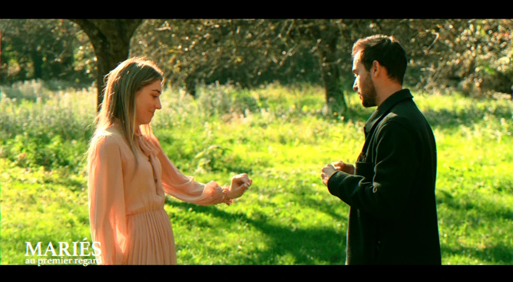 television-dating-show couple confronting sudden breakup