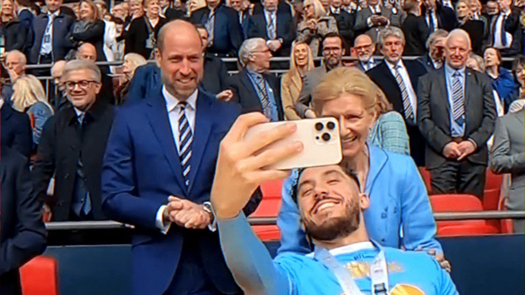 fa cup selfie with royal guest