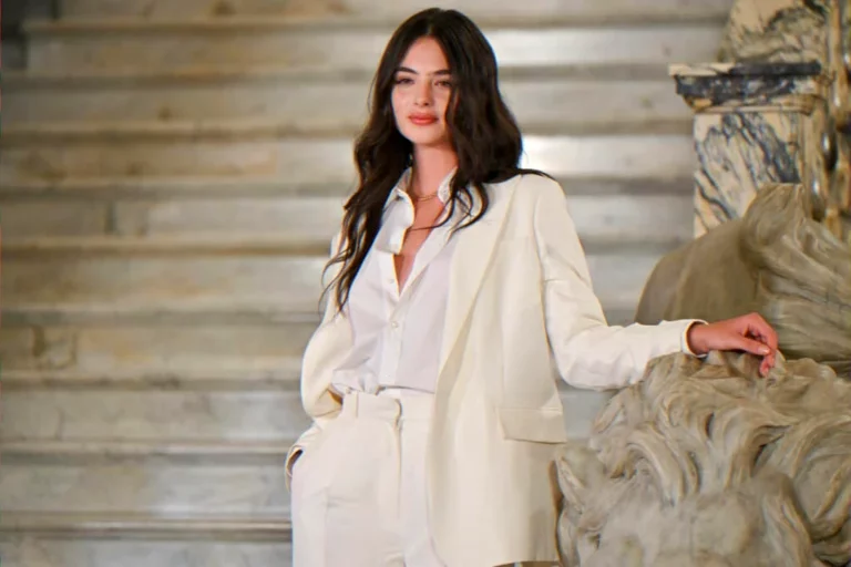 Guest at Paris haute couture show who avoided a fall on museum steps